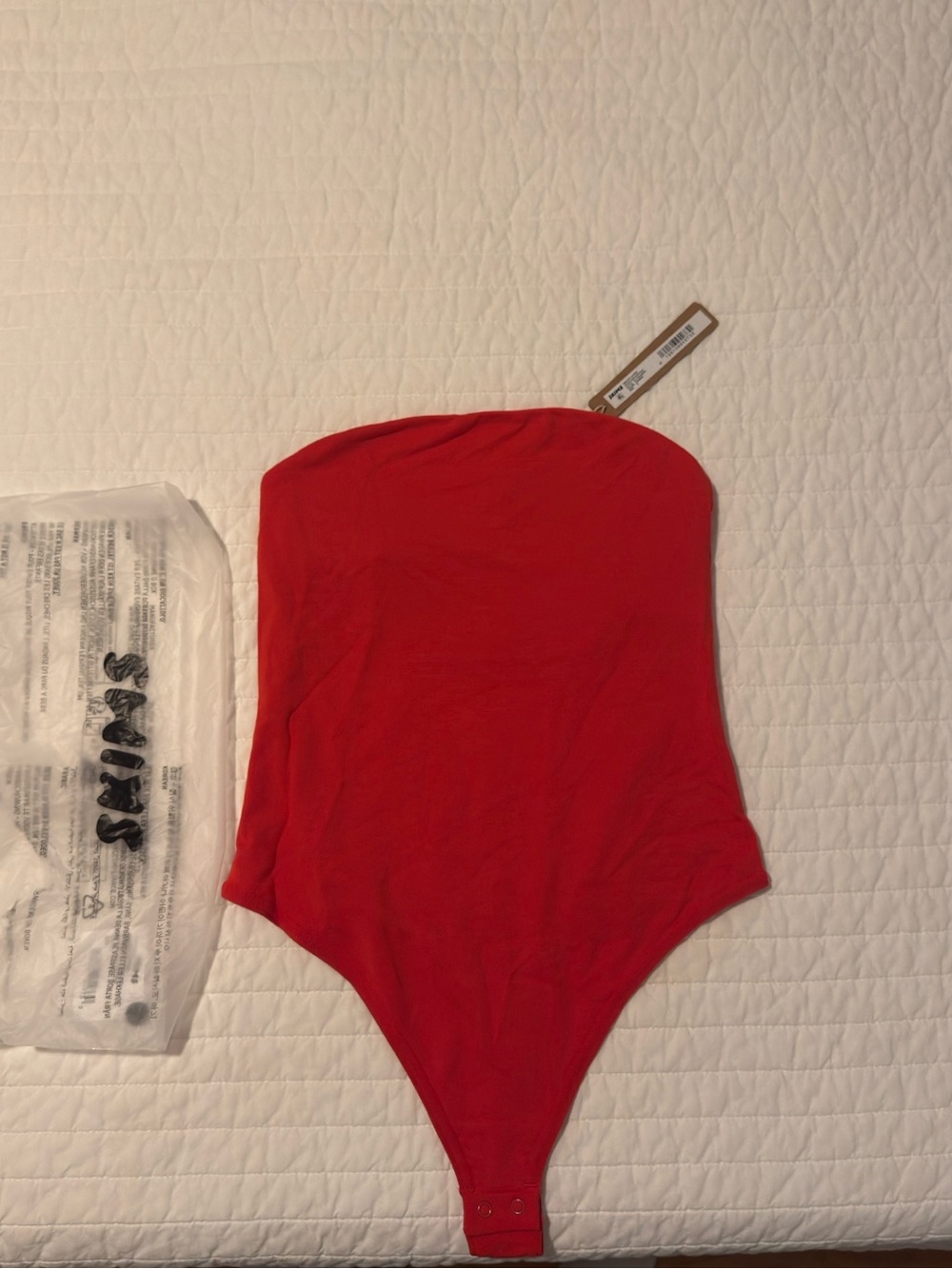 SKIMS Red Strapless Bodysuit